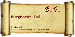 Burghardt Ivó névjegykártya